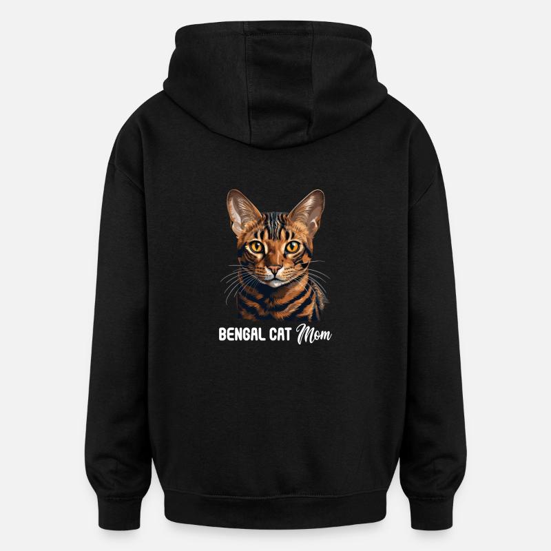 Chat du Bengale - Sweat à capuche oversize unisexe - noir