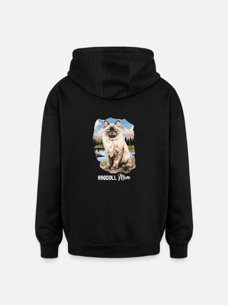 Ragdoll - Oversized Unisex Hoodie - Schwarz