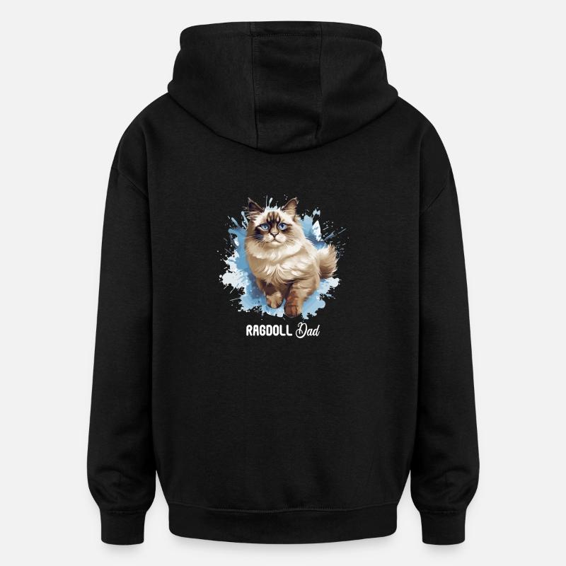 Ragdoll - Oversized Unisex Hoodie - black