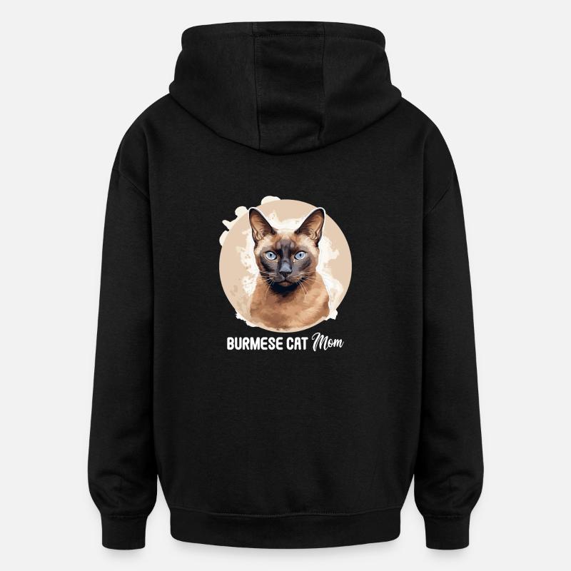 Chat birman Birmanie Katze - Sweat à capuche oversize unisexe - noir