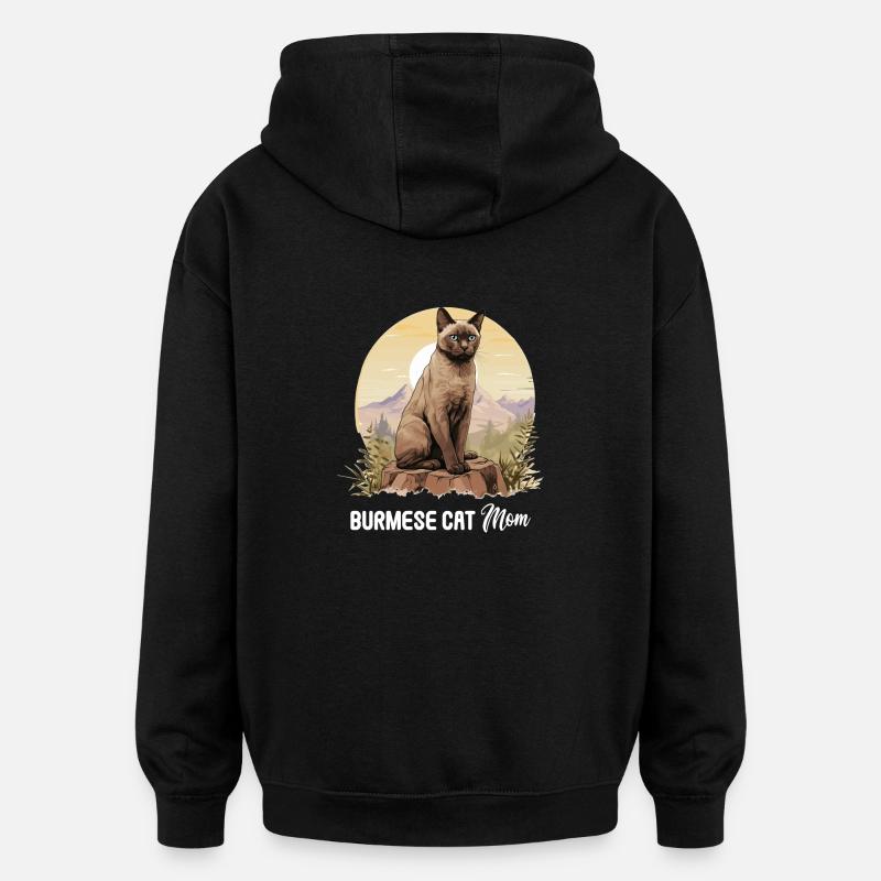 Chat birman Birmanie Katze - Sweat à capuche oversize unisexe - noir