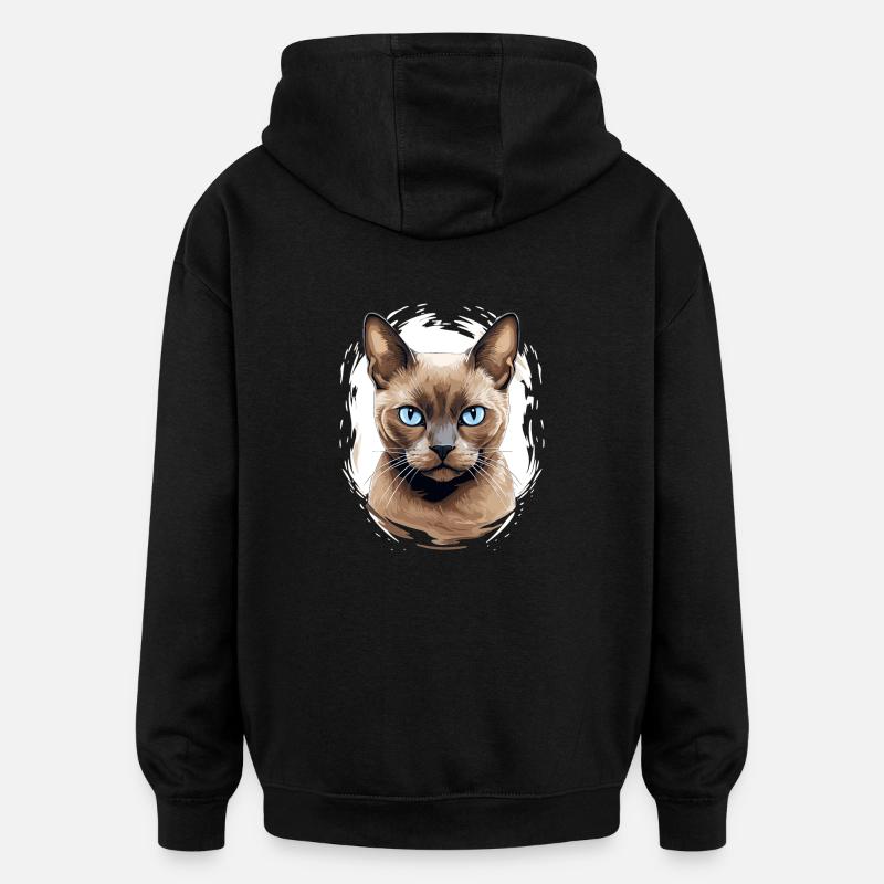 Chat birman Birmanie Katze - Sweat à capuche oversize unisexe - noir