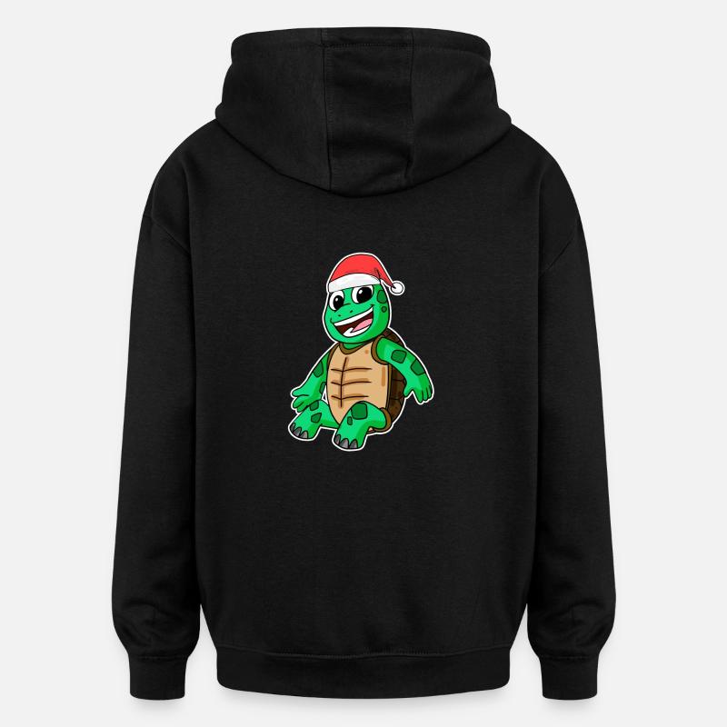 Turtle Christmas - Oversized Unisex Hoodie - black
