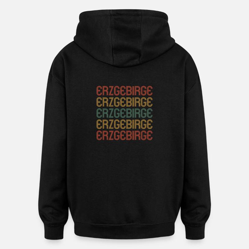 Monts Métallifères - Sweat à capuche oversize unisexe - noir