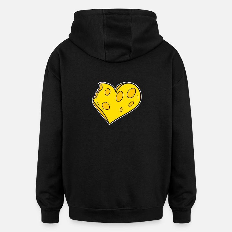 Coeur de fromage - Sweat à capuche oversize unisexe - noir