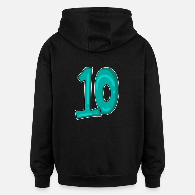 10 Dix - Sweat à capuche oversize unisexe - noir