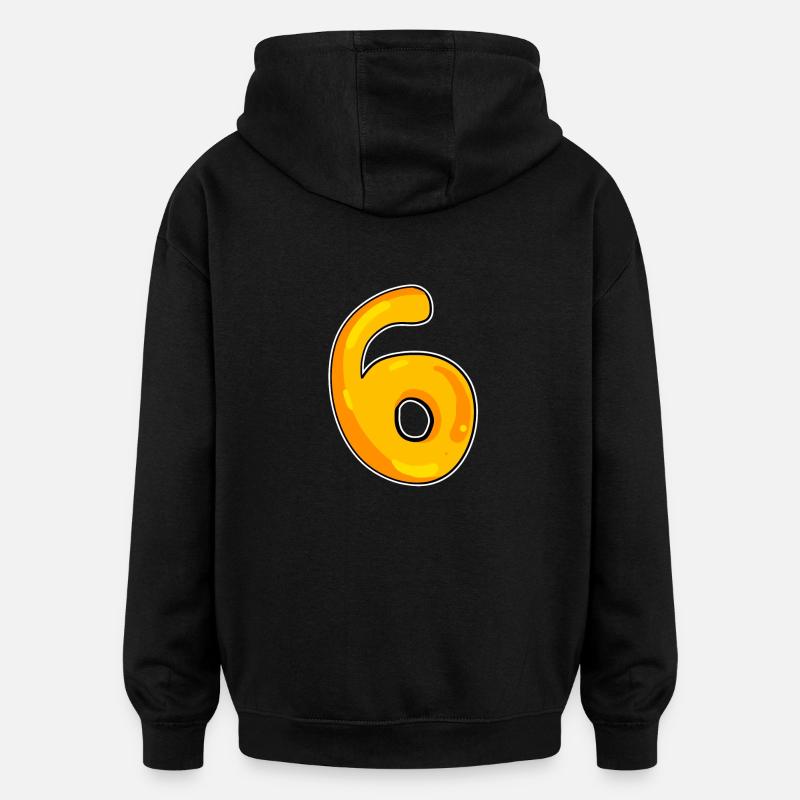 Numéro 6 Numéro - Sweat à capuche oversize unisexe - noir