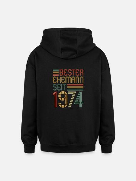 Best husband since 1974 50th wedding anniversary - Oversized Unisex Hoodie - black