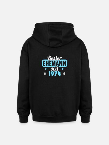 Best husband since 1974 50th wedding anniversary - Oversized Unisex Hoodie - black