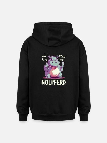 Hippo Hippo Complain Complainer Nölpferd - Oversized Unisex Hoodie - black