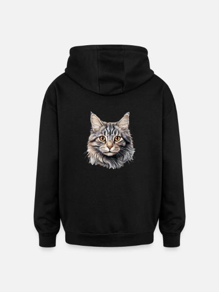 Cat Cats American Bobtail - Oversized Unisex Hoodie - black