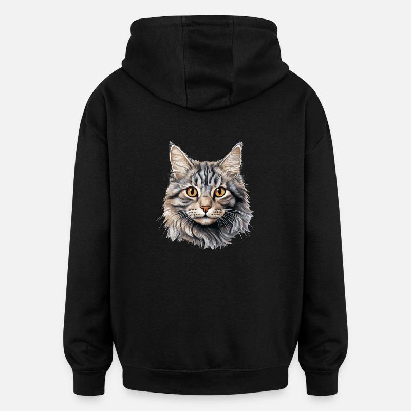 Chat Chats American Bobtail - Sweat à capuche oversize unisexe - noir