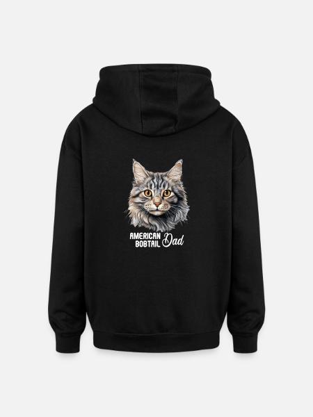 Cat Cats American Bobtail - Oversized Unisex Hoodie - black