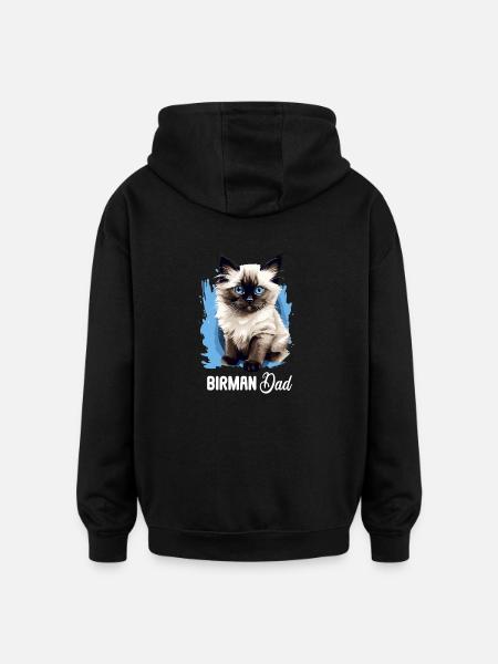 Birman Cat Birma Katze - Oversized Unisex Hoodie - Schwarz