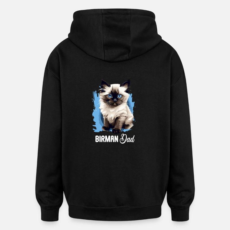 Birman Cat Birma Katze - Oversized Unisex Hoodie - black