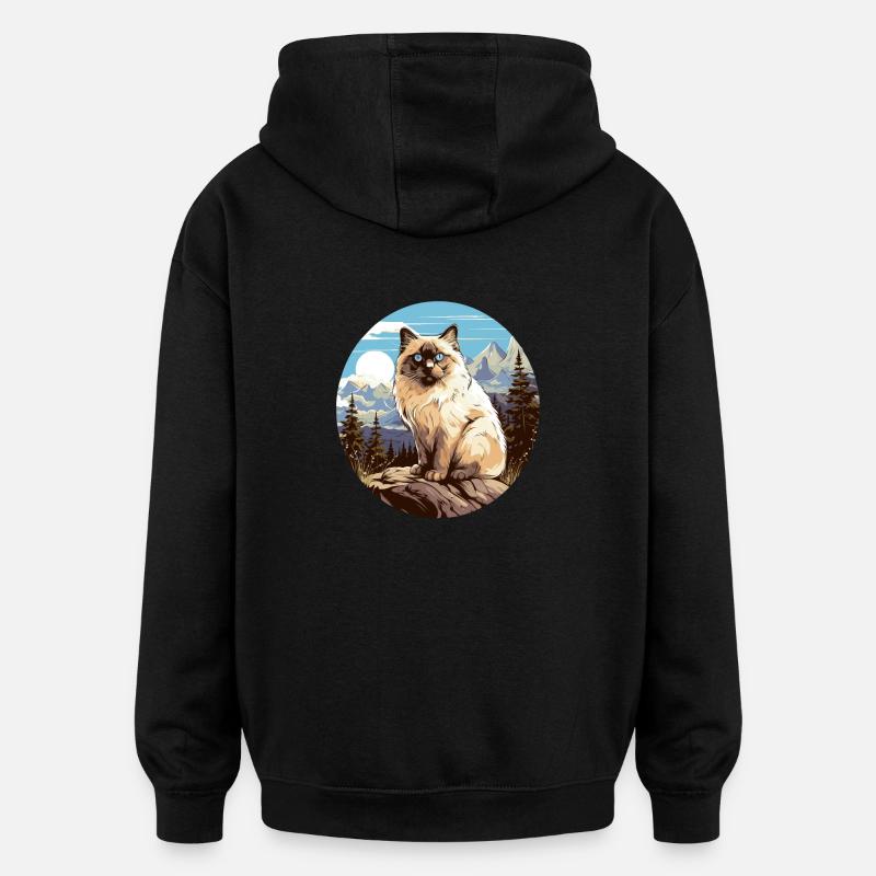 Birman Cat Birma Katze - Oversized Unisex Hoodie - black