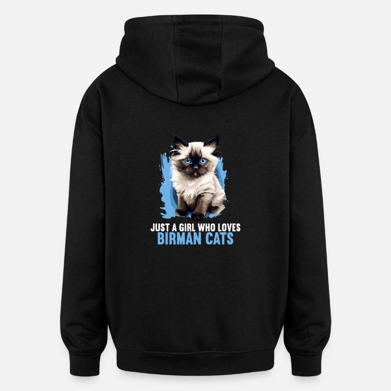 Birman Cat Birma Katze - Oversized Unisex Hoodie - black