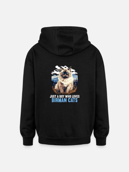 Birman Cat Birma Katze - Oversized Unisex Hoodie - Schwarz
