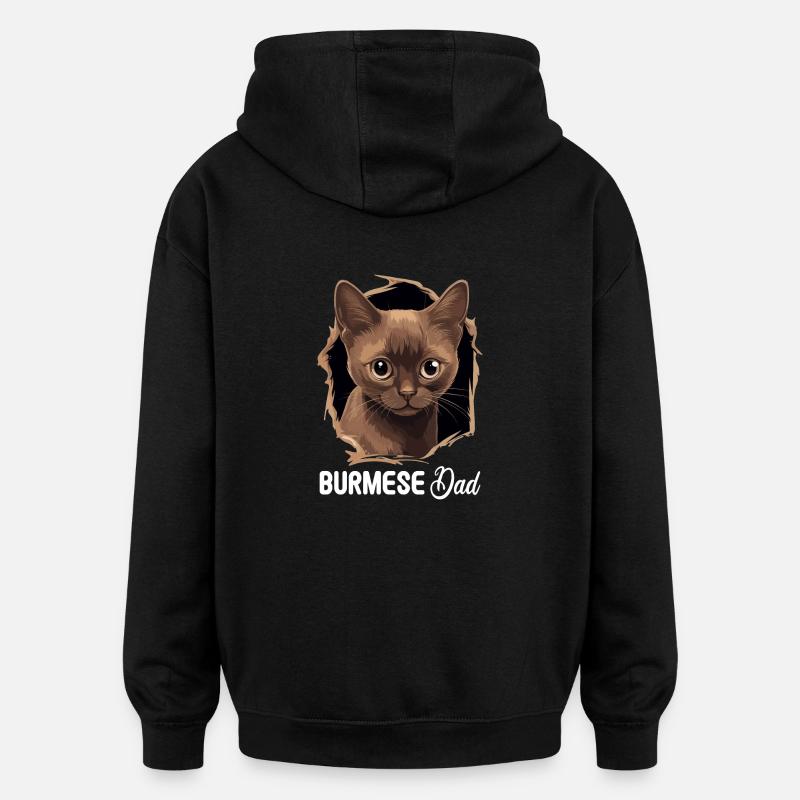 Chat birman Birmanie Katze - Sweat à capuche oversize unisexe - noir