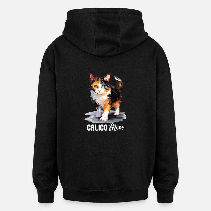 Chat calicot Chat porte-bonheur - Sweat à capuche oversize unisexe - noir