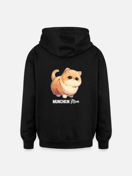 Munchkin Chaton Munchkin Chat - Sweat à capuche oversize unisexe - noir