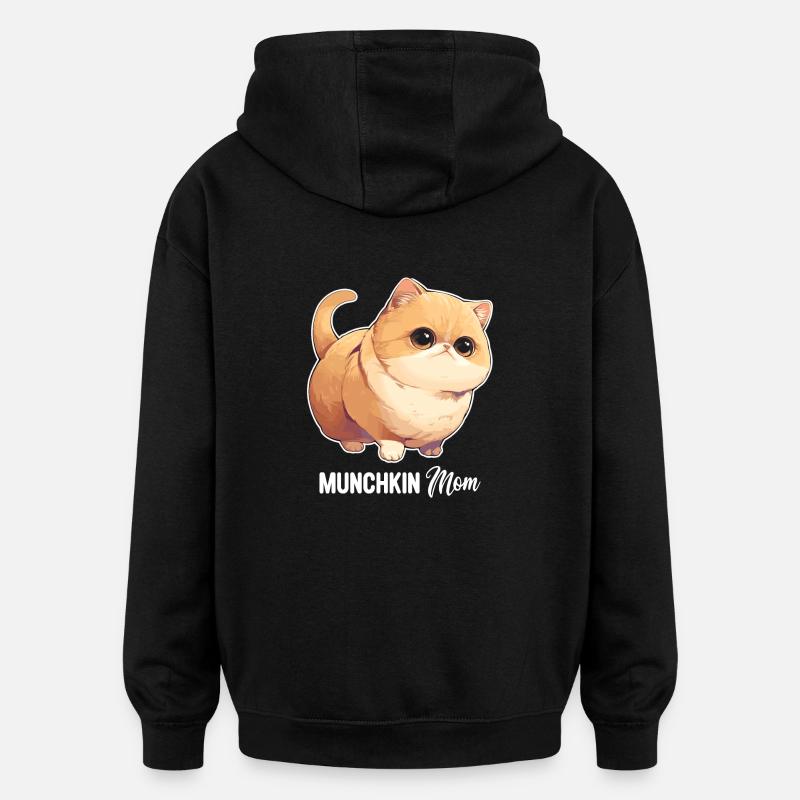 Munchkin Chaton Munchkin Chat - Sweat à capuche oversize unisexe - noir