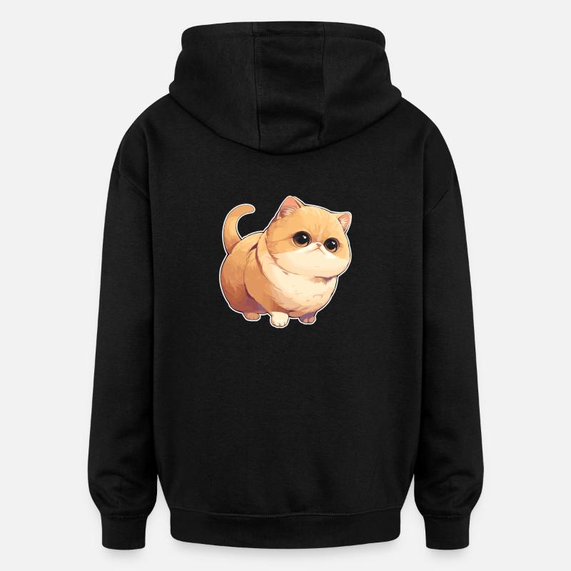 Munchkin Kitten Munchkin Cat - Oversized Unisex Hoodie - black