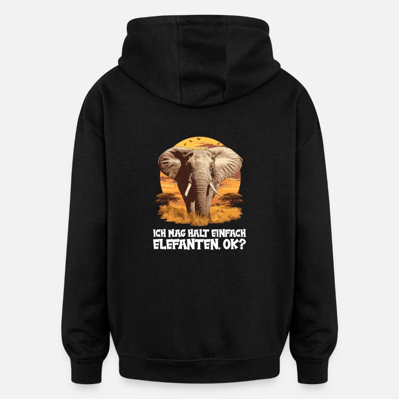 Éléphant Éléphant - Sweat à capuche oversize unisexe - noir