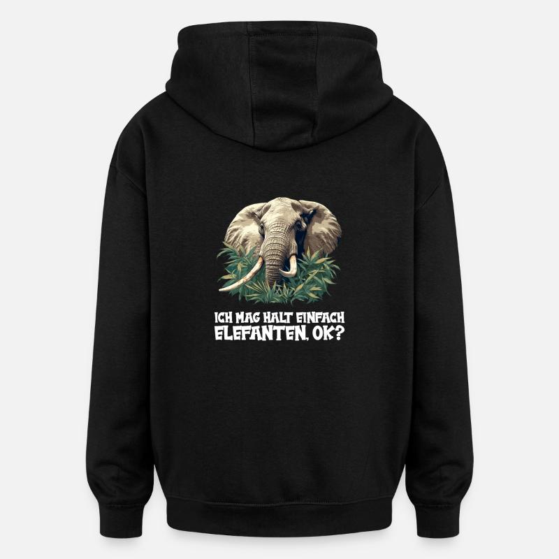 Éléphant Éléphant - Sweat à capuche oversize unisexe - noir