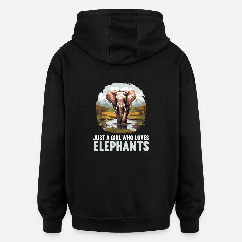 Éléphant Éléphant - Sweat à capuche oversize unisexe - noir