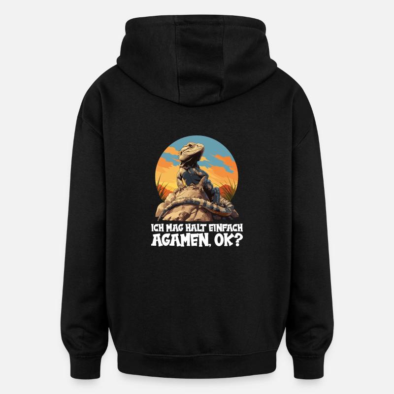 Agamen Agame - Sweat à capuche oversize unisexe - noir