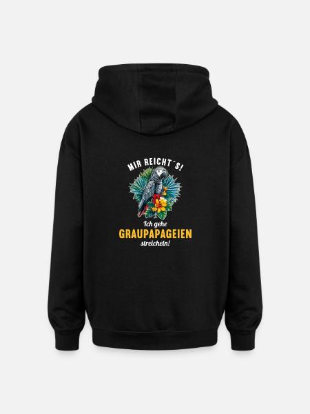 African grey parrots - Oversized Unisex Hoodie - black