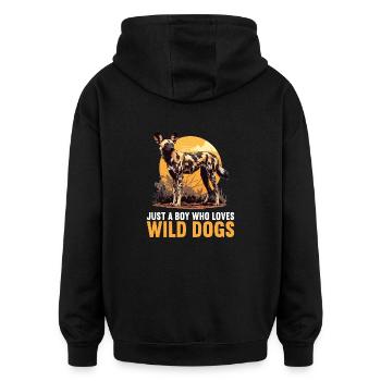 Chiens sauvages Chien sauvage - Sweat à capuche oversize unisexe - noir - Dos - Noah (186cm)