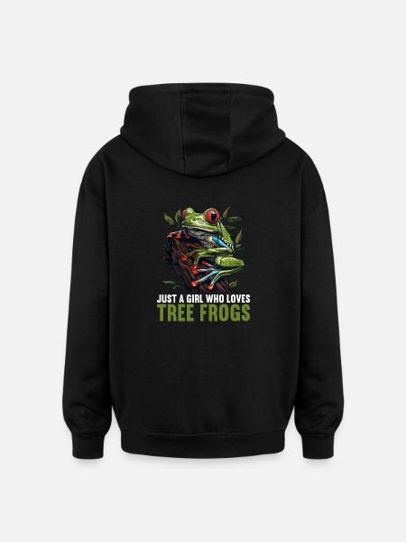 Tree Frog Baumfrösche Baumfrosch - Oversized Unisex Hoodie - black
