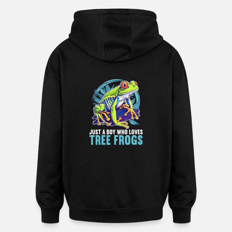 Rainette Baumfrösche Baumfrosch - Sweat à capuche oversize unisexe - noir