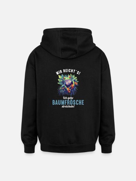 Rainette Baumfrösche Baumfrosch - Sweat à capuche oversize unisexe - noir