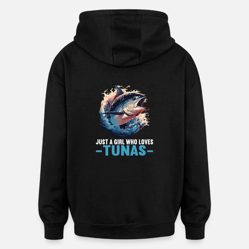 Thon Thunfische Thunfisch - Sweat à capuche oversize unisexe - noir