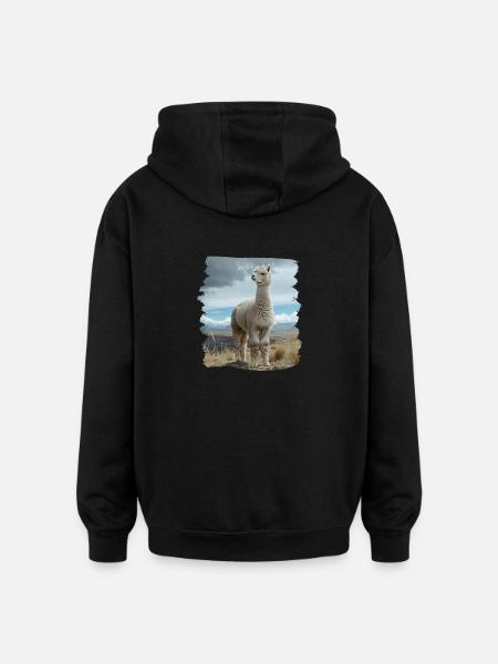 Alpaca Alpacas Alpaca - Oversized Unisex Hoodie - black
