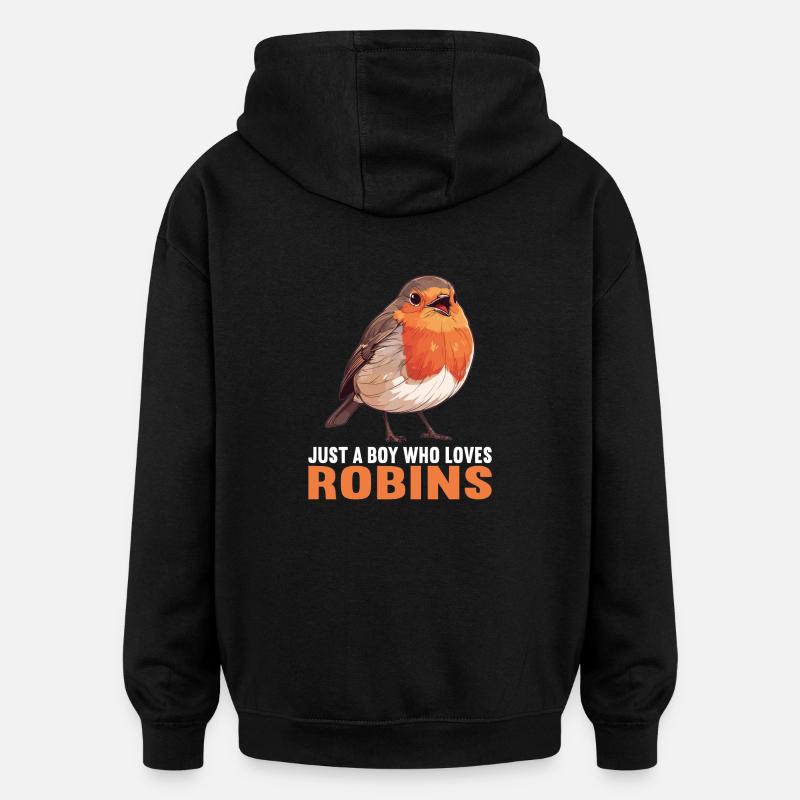 Robin Rotkehlchen - Sweat à capuche oversize unisexe - noir