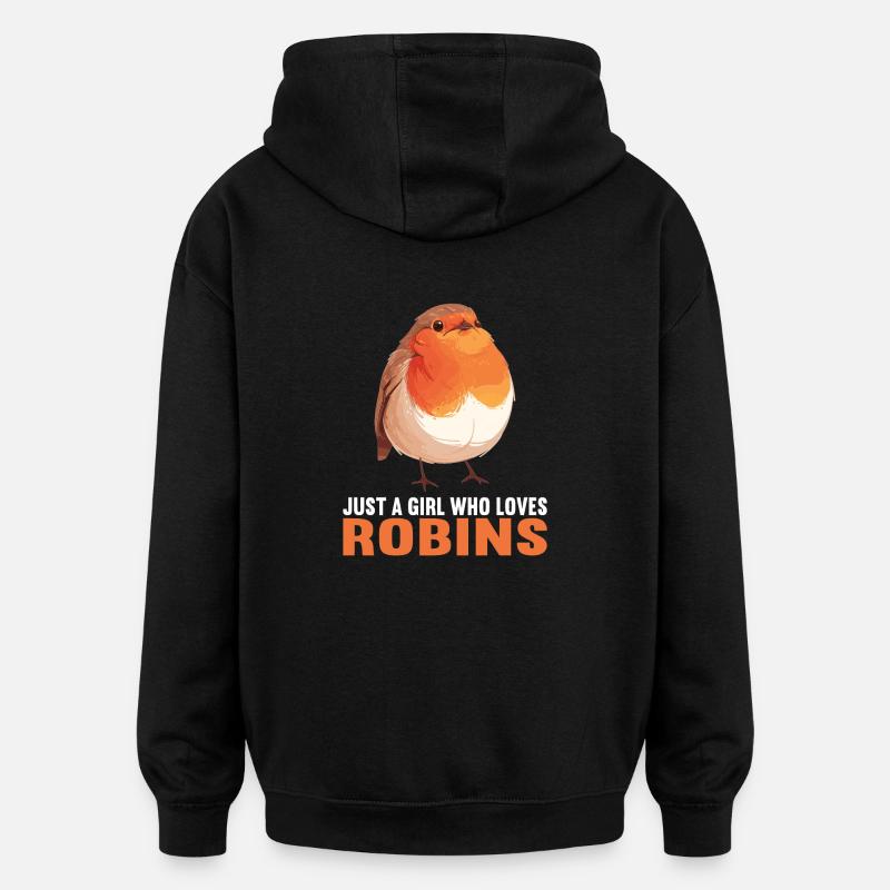 Robin Rotkehlchen - Sweat à capuche oversize unisexe - noir