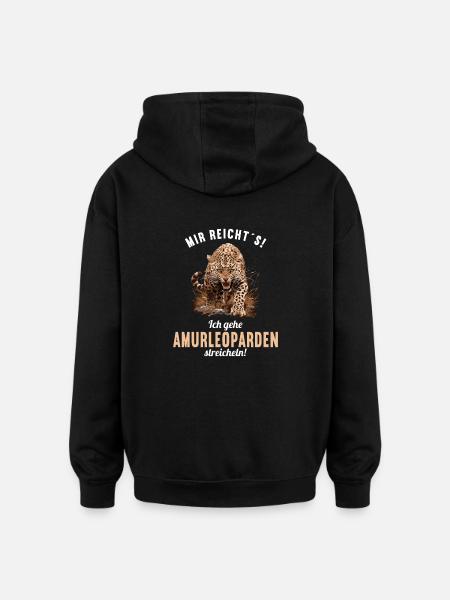 Amur Leopard Amurleoparden Amurleopard - Oversized Unisex Hoodie - black