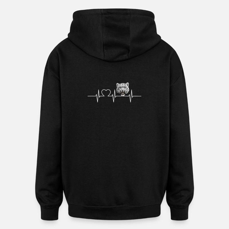 Snow Leopard Schneeleoparden Schneeleopard - Oversized Unisex Hoodie - black