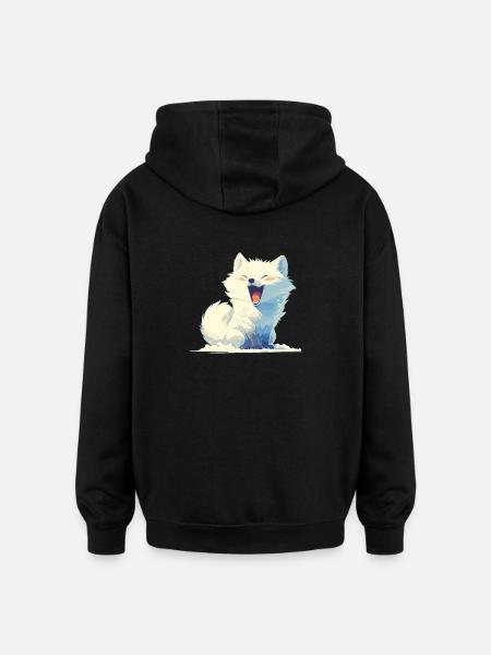 Arctic Fox Polarfüchse Polarfuchs - Oversized Unisex Hoodie - black