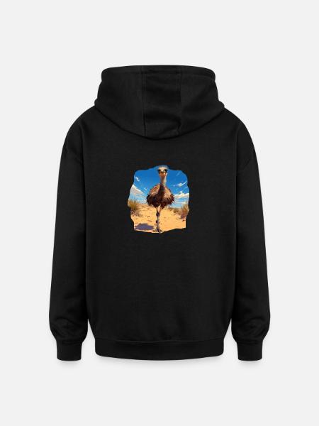 Emus Emu - Oversized Unisex Hoodie - black