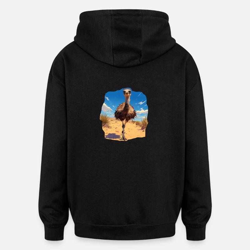 Emus Emu - Oversized Unisex Hoodie - black
