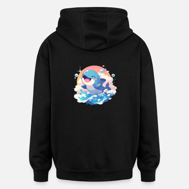 Dolphin Delfine Delfin - Oversized Unisex Hoodie - Schwarz