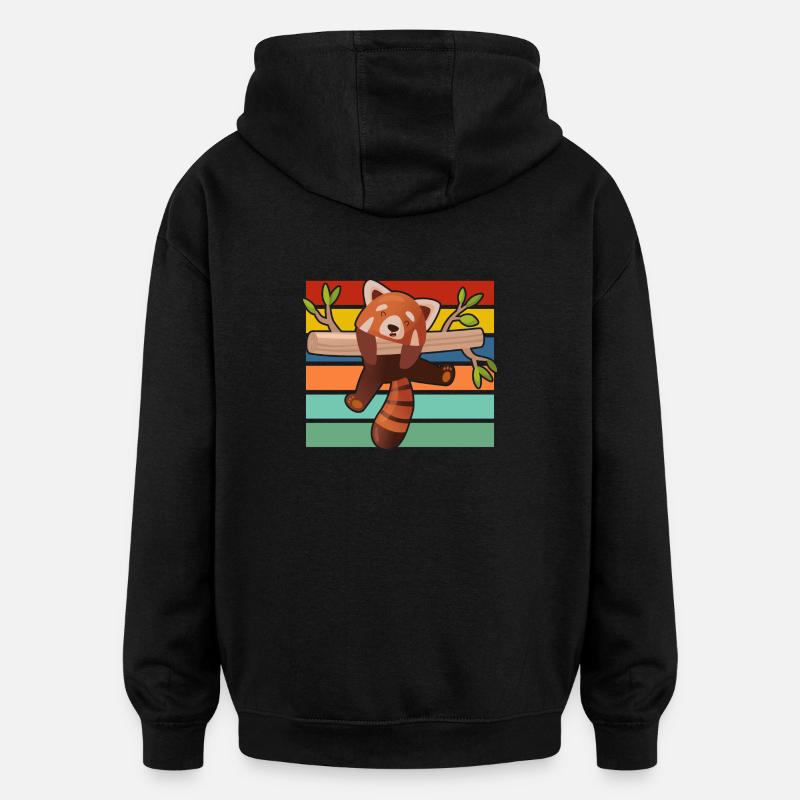 Roter Panda - Oversized Unisex Hoodie - Schwarz