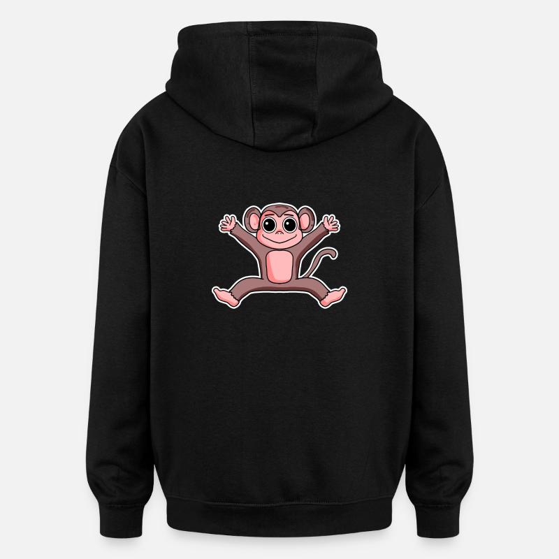 Monkey - Oversized Unisex Hoodie - black