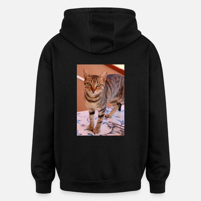 cat, kitten - Oversized Unisex Hoodie - black