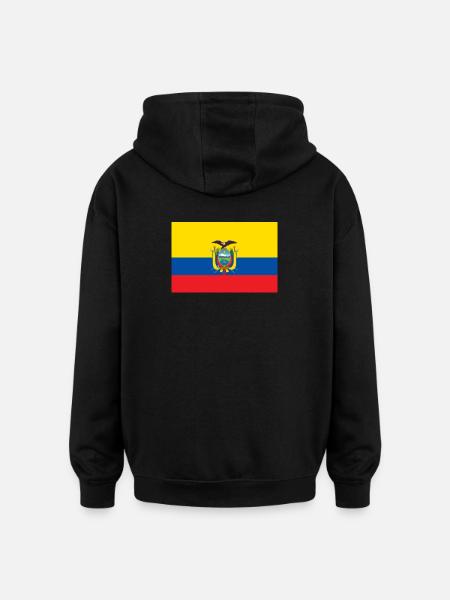 National Flag of Ecuador - Oversized Unisex Hoodie - black